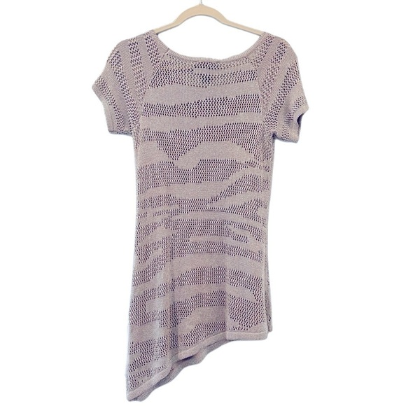 INC women’s top grey medium with silver knit - Picture 1 of 2